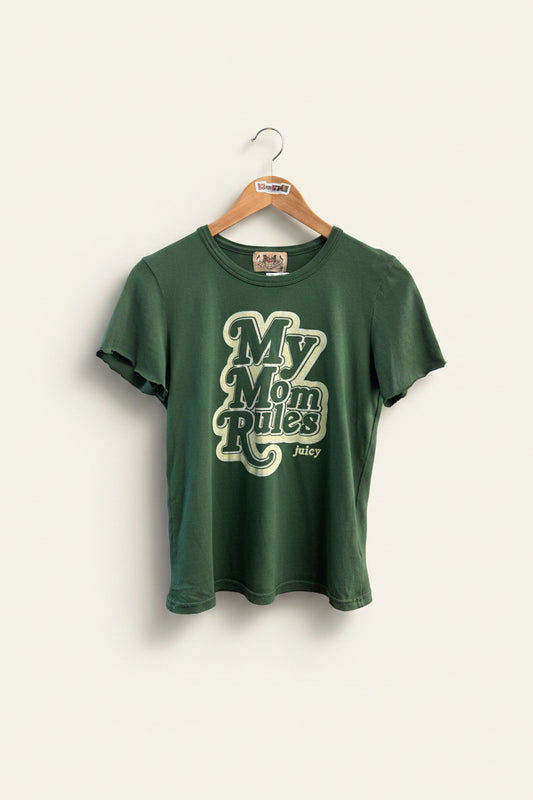 Juicy Couture Vintage Tee 'My Mom Rules' Green Size M