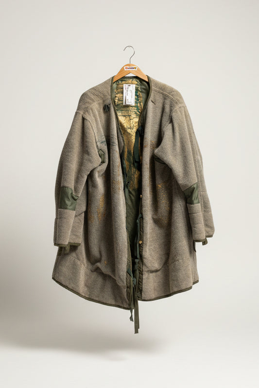Upcycled Jacket Lining Towel Sage/Gold Size 2XL