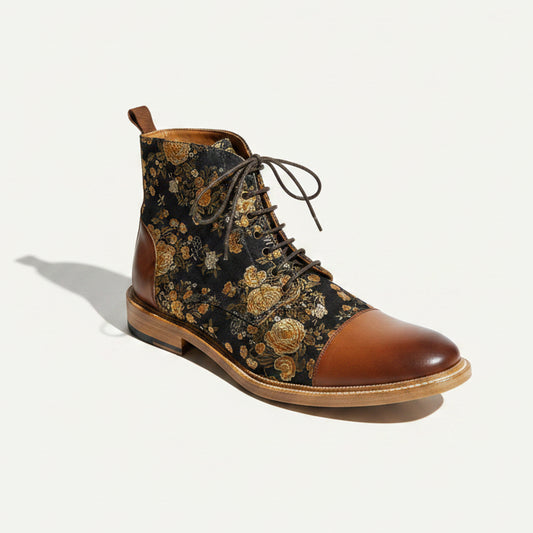 Taft Floral Print Jack Boot Brown Size 13M