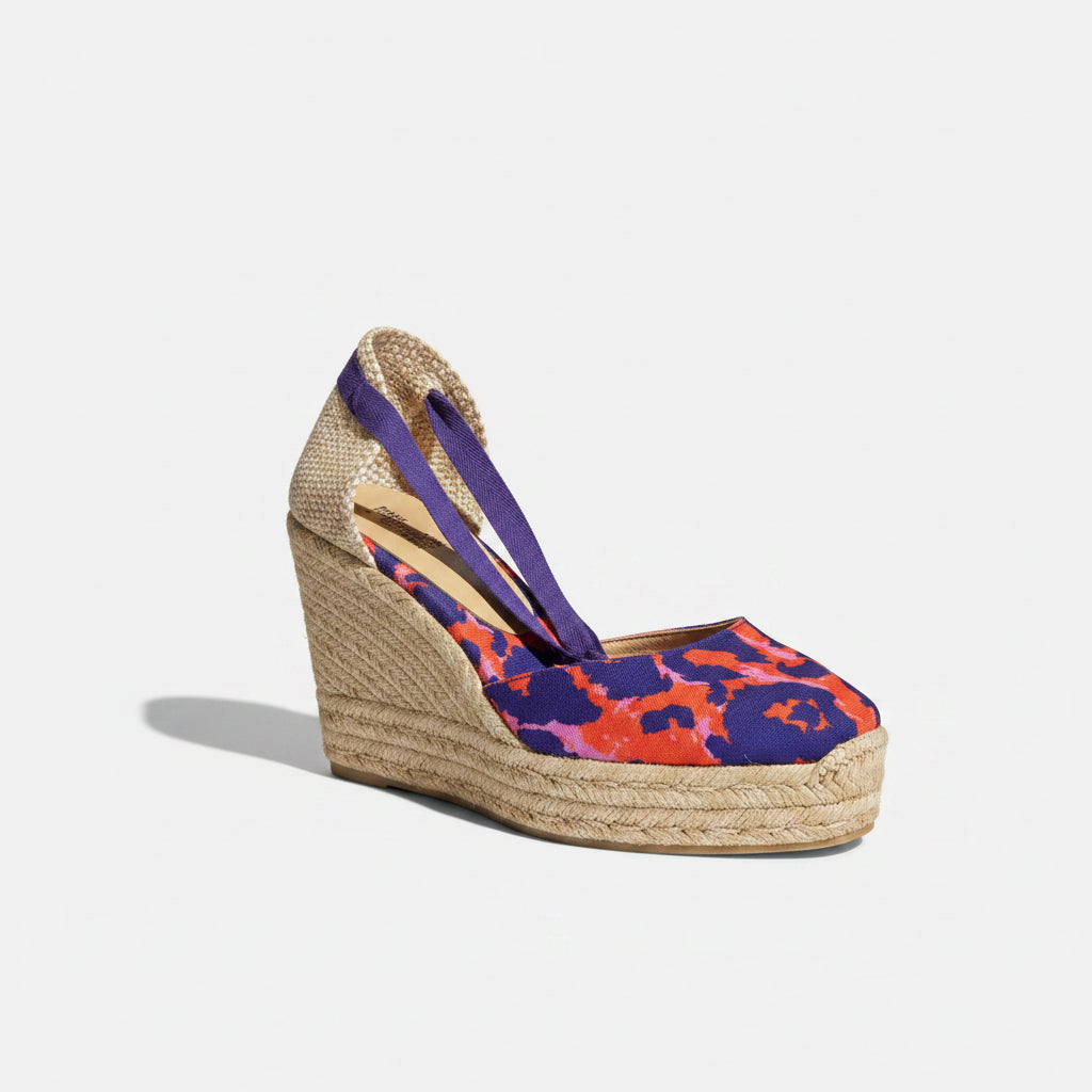 Diane Von Furstenberg Purple Canvas Wedges Size 40