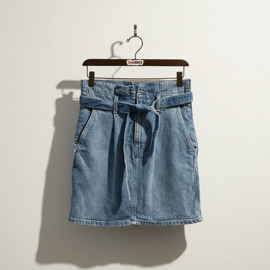 Reformation Denim Mini Skirt W/Belt Size 27