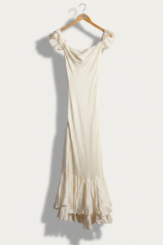 Mes Demoiselles Ivory Silk Maxi Dress Size 40