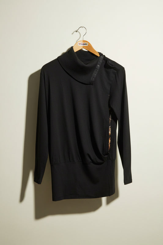NWT NY77 Black Turtleneck Top Ladies Size 1