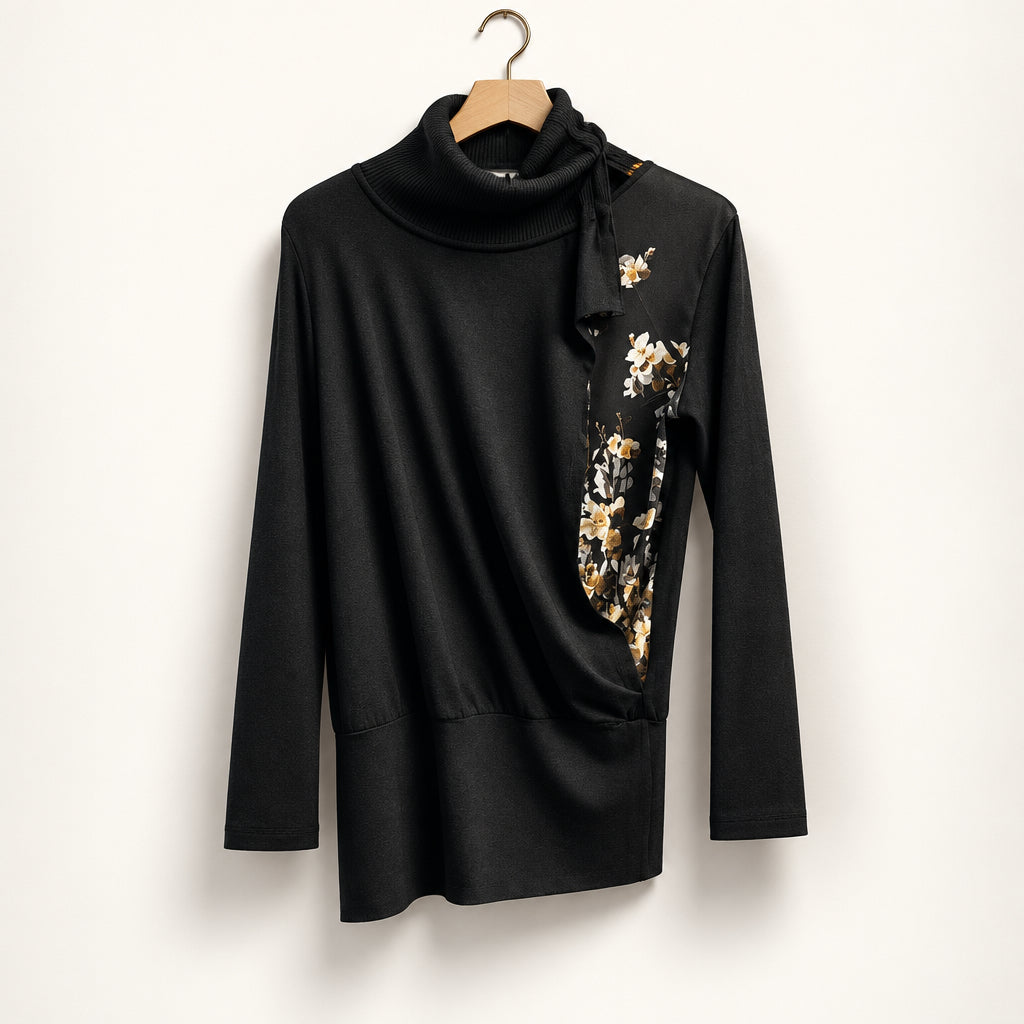 NWT NY77 Black Turtleneck Top Size 1
