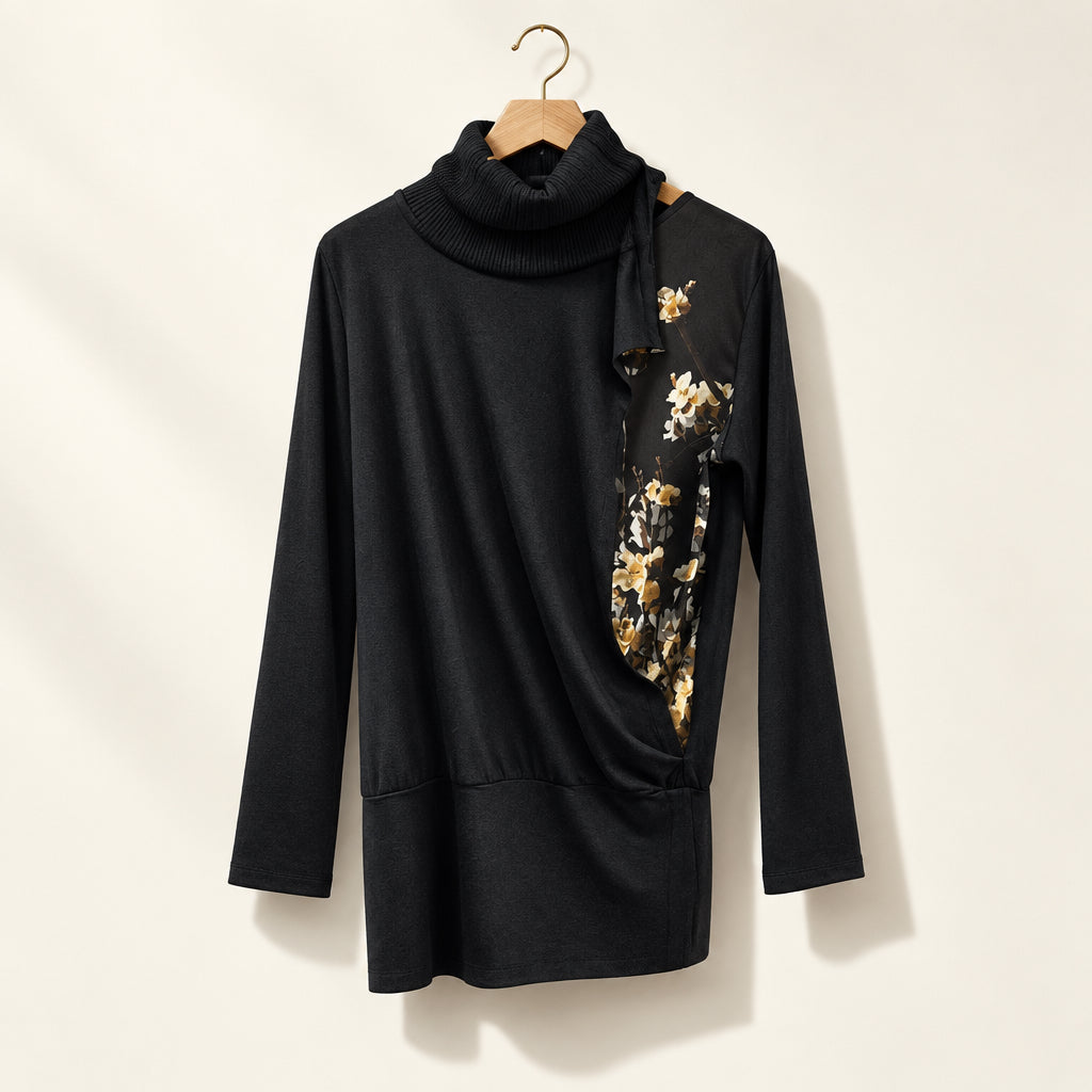 NWT NY77 Black Turtleneck Top Ladies Size 1