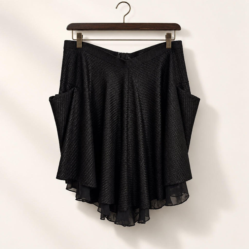 Alexander Wang Black Textured Mini Skirt Size 8