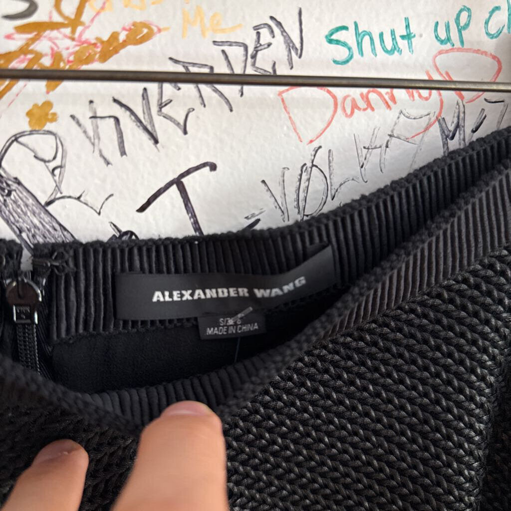 Alexander Wang Black Textured Mini Skirt Size 8