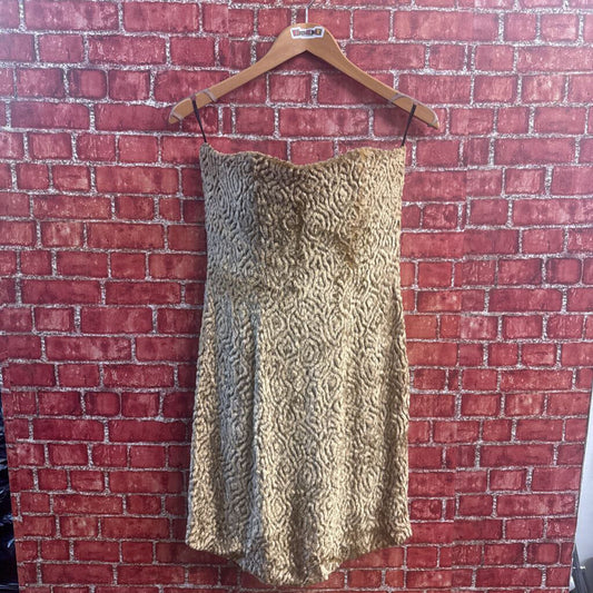 Chloe Vintage Textured Mini Strapless Dress Brown Size 42