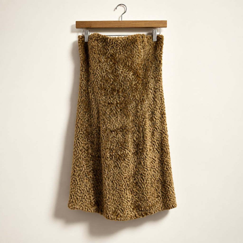 Chloe Vintage Textured Mini Strapless Dress Brown Size 42