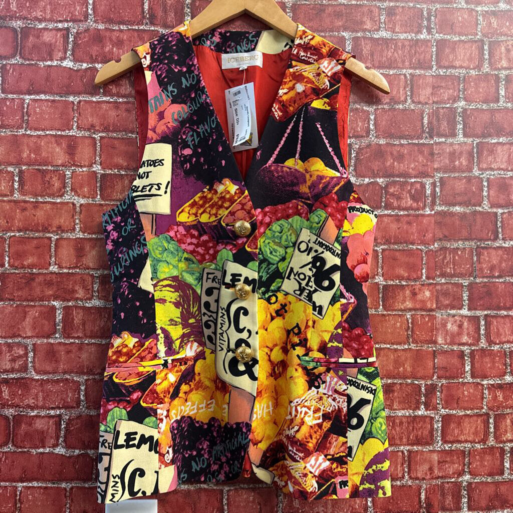 Iceberg Silk Fruit & Veggie Stand Vest Size XS/S