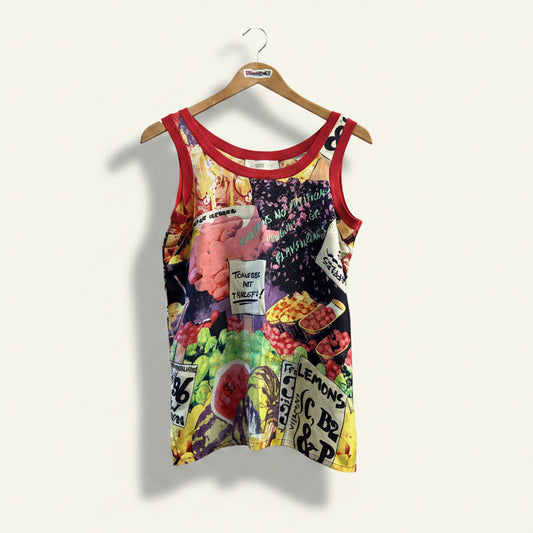 Vintage Iceberg Silk Tomato Stand Tank Ladies Size S