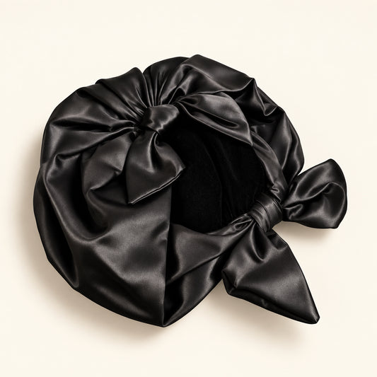 Vintage Christian Dior Black Silk Bow Hat