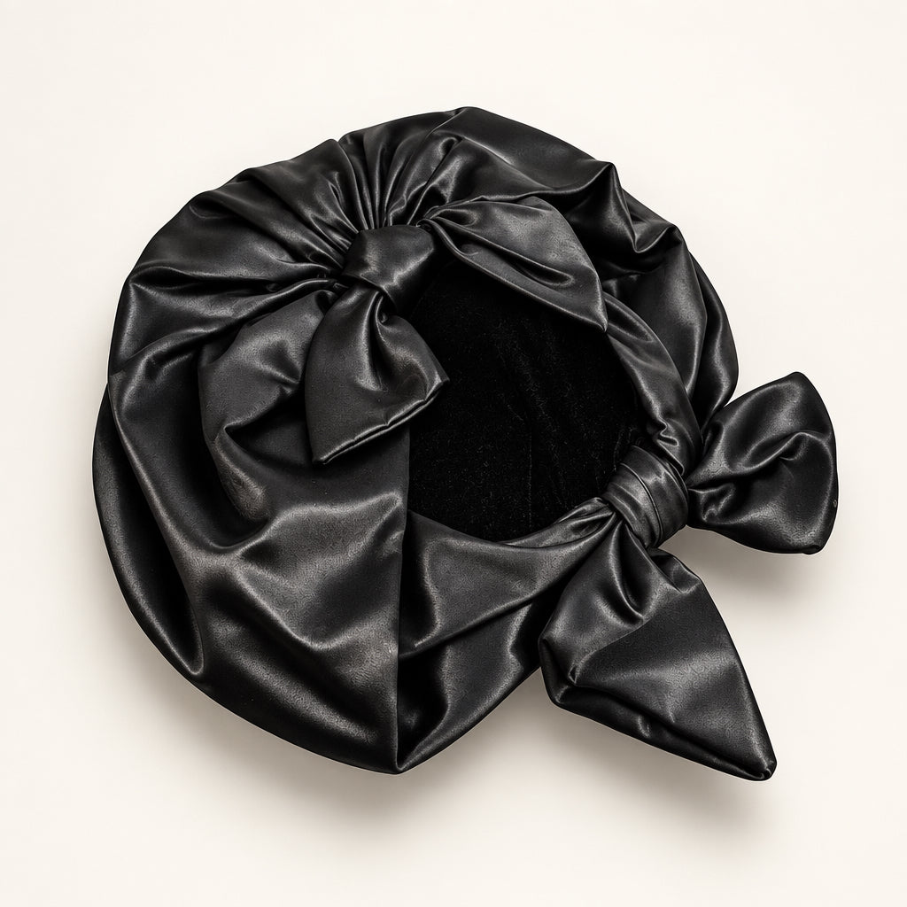 Vintage Christian Dior Black Silk Bow Hat