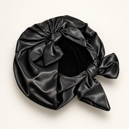 Vintage Christian Dior Black Silk Bow Hat