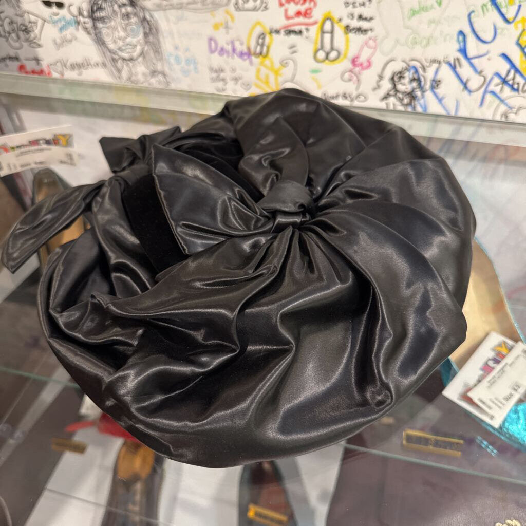 Vintage Christian Dior Black Silk Bow Hat