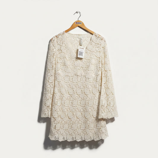 Diane Von Furstenberg White Lace Mini Dress Size 4