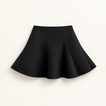 NWT PorteMode Black Structured Mini Skirt Ladies Size S