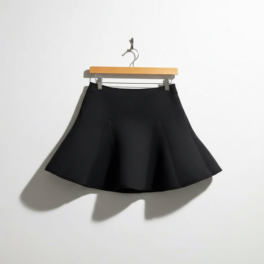 NWT PorteMode Black Structured Mini Skirt Size S