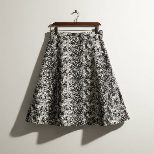 NWT EGGS B&W Zebra Pattern Midi Skirt Size 44