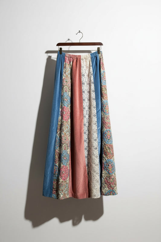 Vintage Hand Made Multi Panel Maxi Skirt Size L