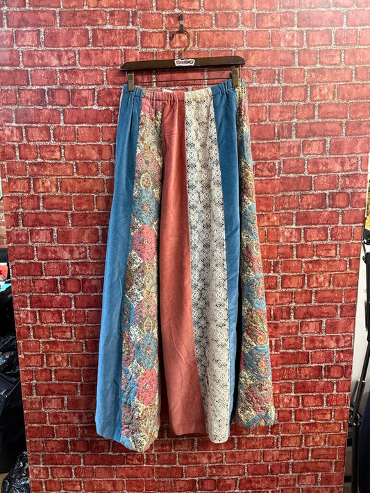 Vintage Hand Made Multi Panel Maxi Skirt Size L