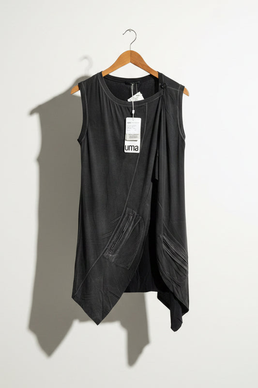 NWT Uma Raquel Davidowicz Zipper Top Grey Ladies Size S
