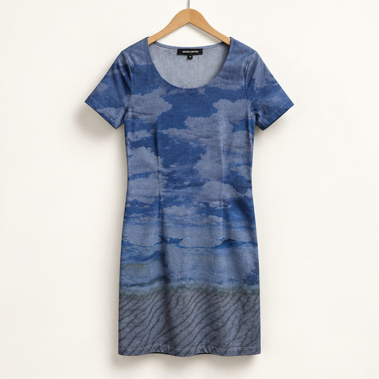 NWT Love Moschino SeaScape Blue Midi Dress Size 6
