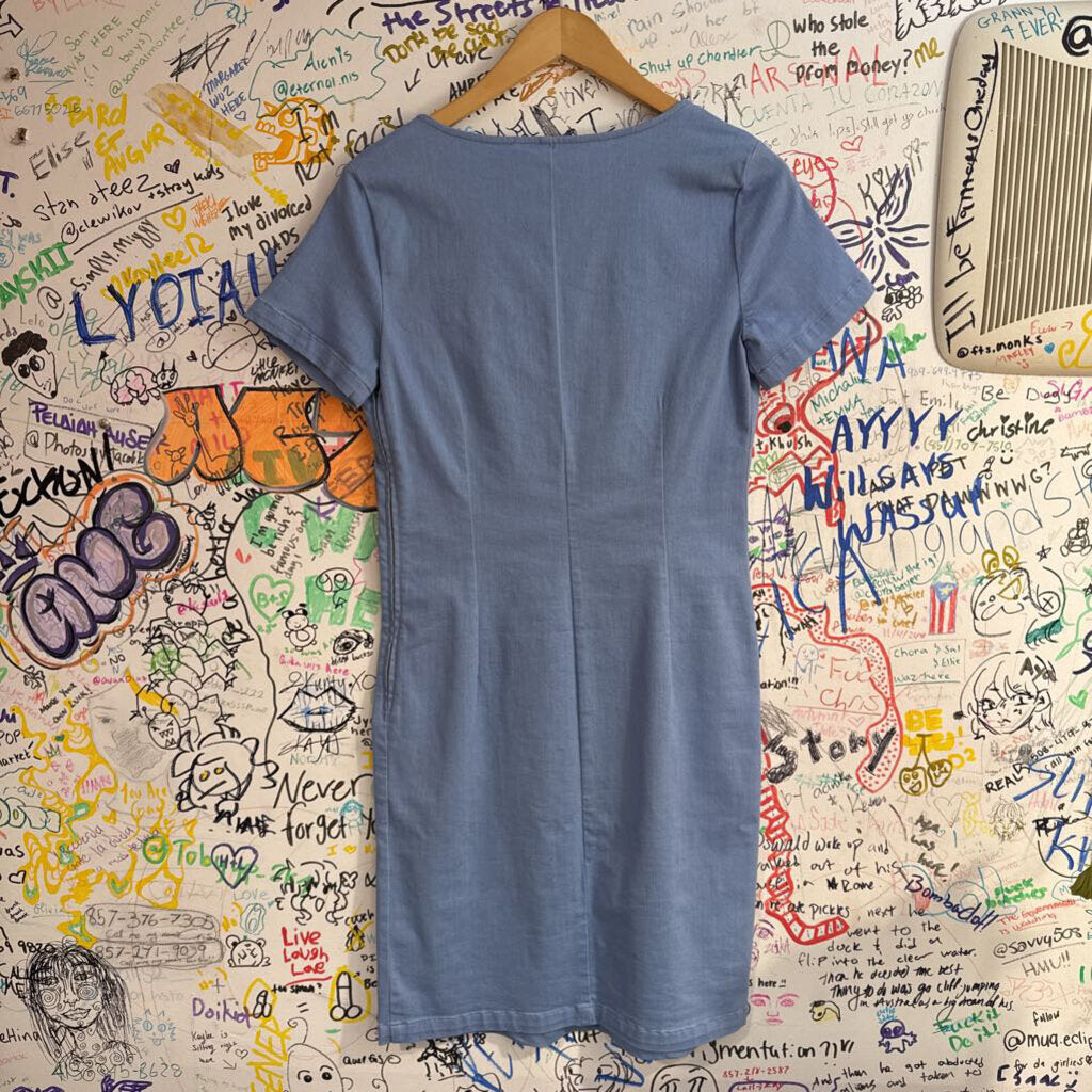 NWT Love Moschino SeaScape Blue Midi Dress Size 6