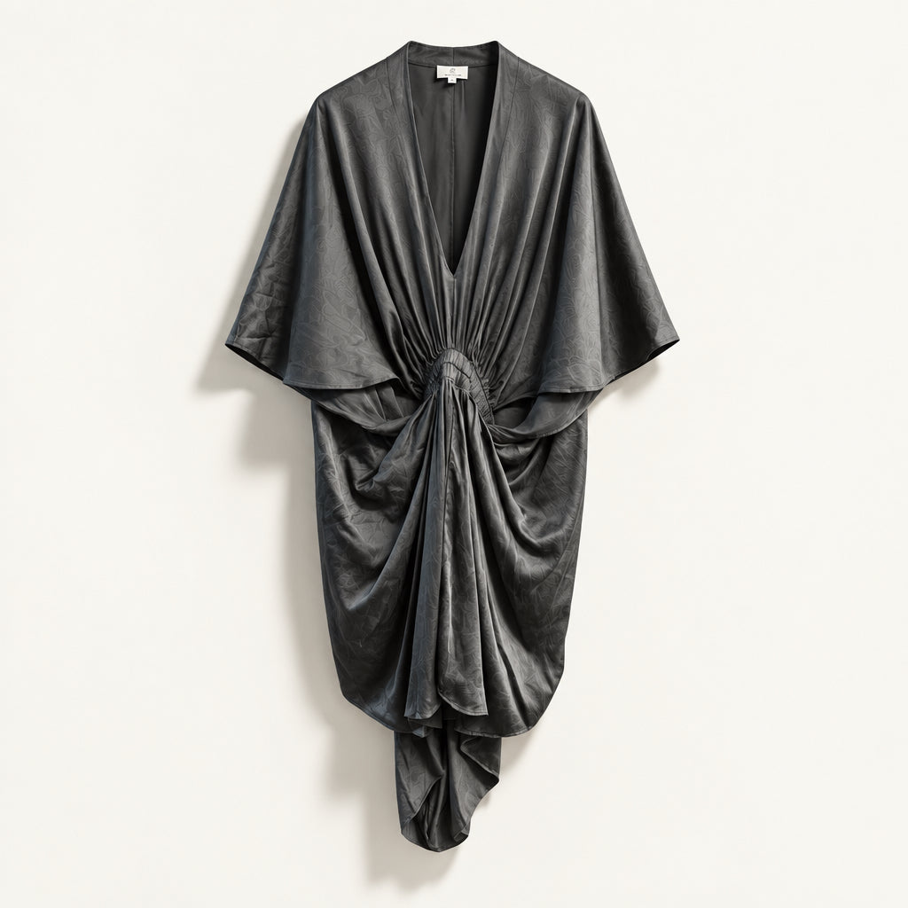 Miguelina Grey Silk Mini Dress Ladies Size S