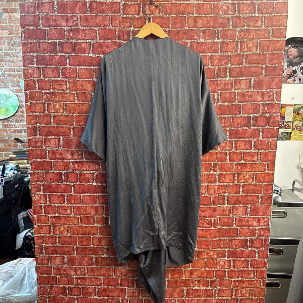 Miguelina Grey Silk Mini Dress Size S
