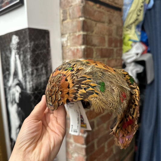 Vintage Hollidge Salon Millinery Pheasant Feather Headpiece Tilted