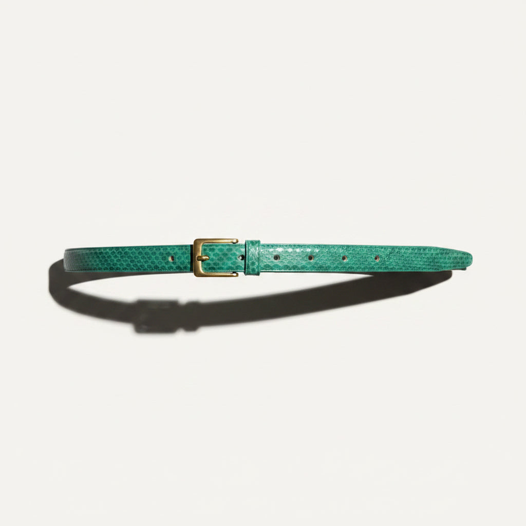 Vintage Snake Skin Belt Green Size 32