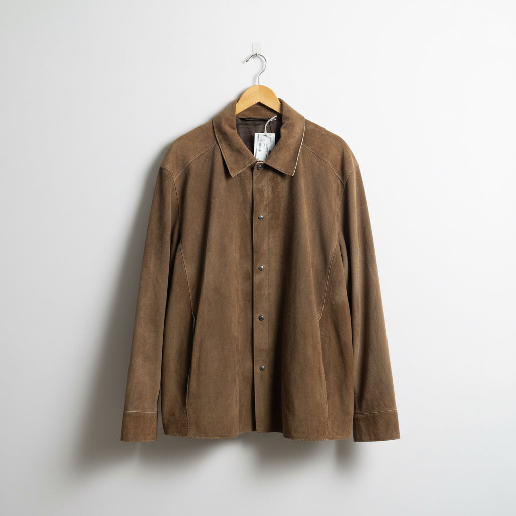 Andrew Marc Brown Leather Snap Jacket Men’s Size 2XL