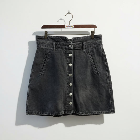 Pilcro Denim Mini Skirt Button Up Grey Size 14