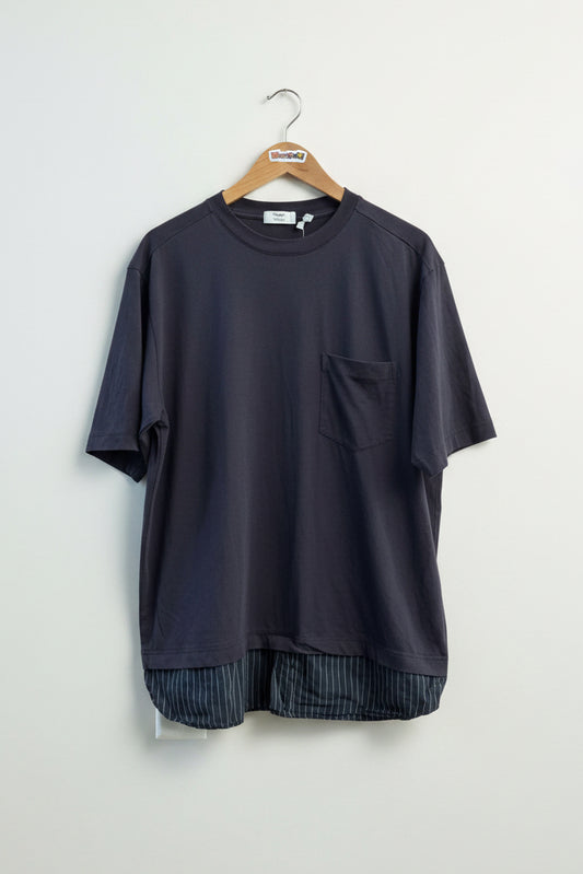 Theory Project Tee Striped Bottom Plum/Navy Men’s Size L