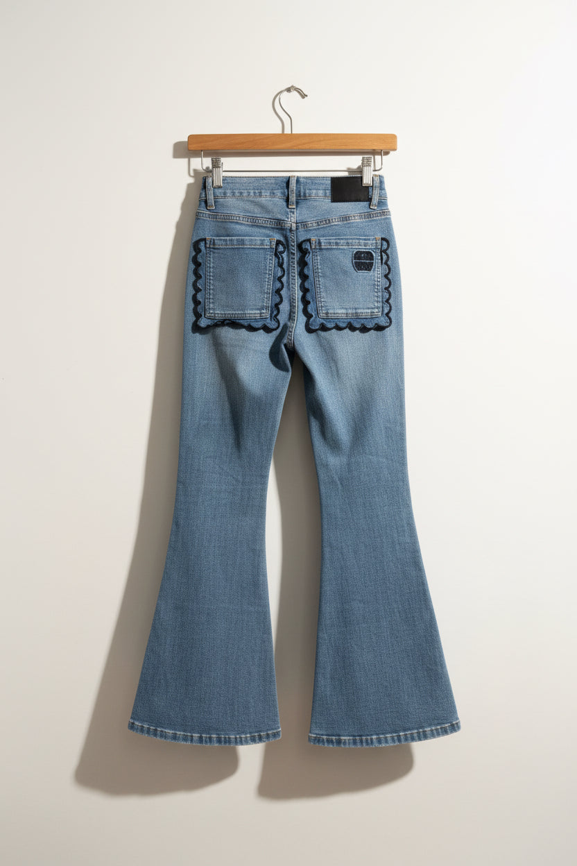 Never Fully Dressed Jeans Flare Blue Ladies Size 27