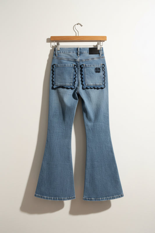 Never Fully Dressed Jeans Flare Blue Ladies Size 27