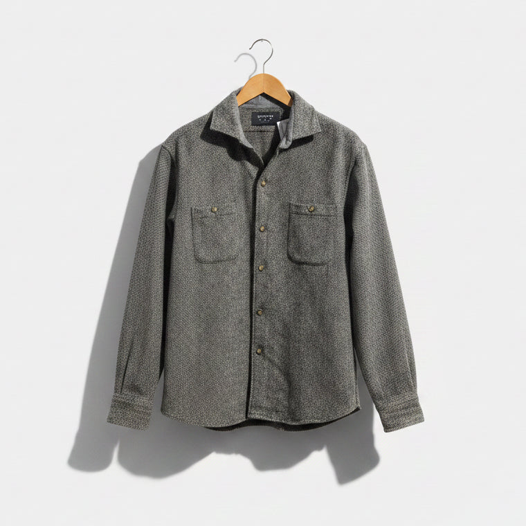Benrus Wool Button Up Herringbone Grey Men’s Size XL