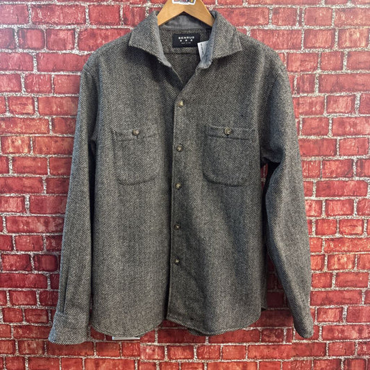 Benrus Wool Button Up Herringbone Grey