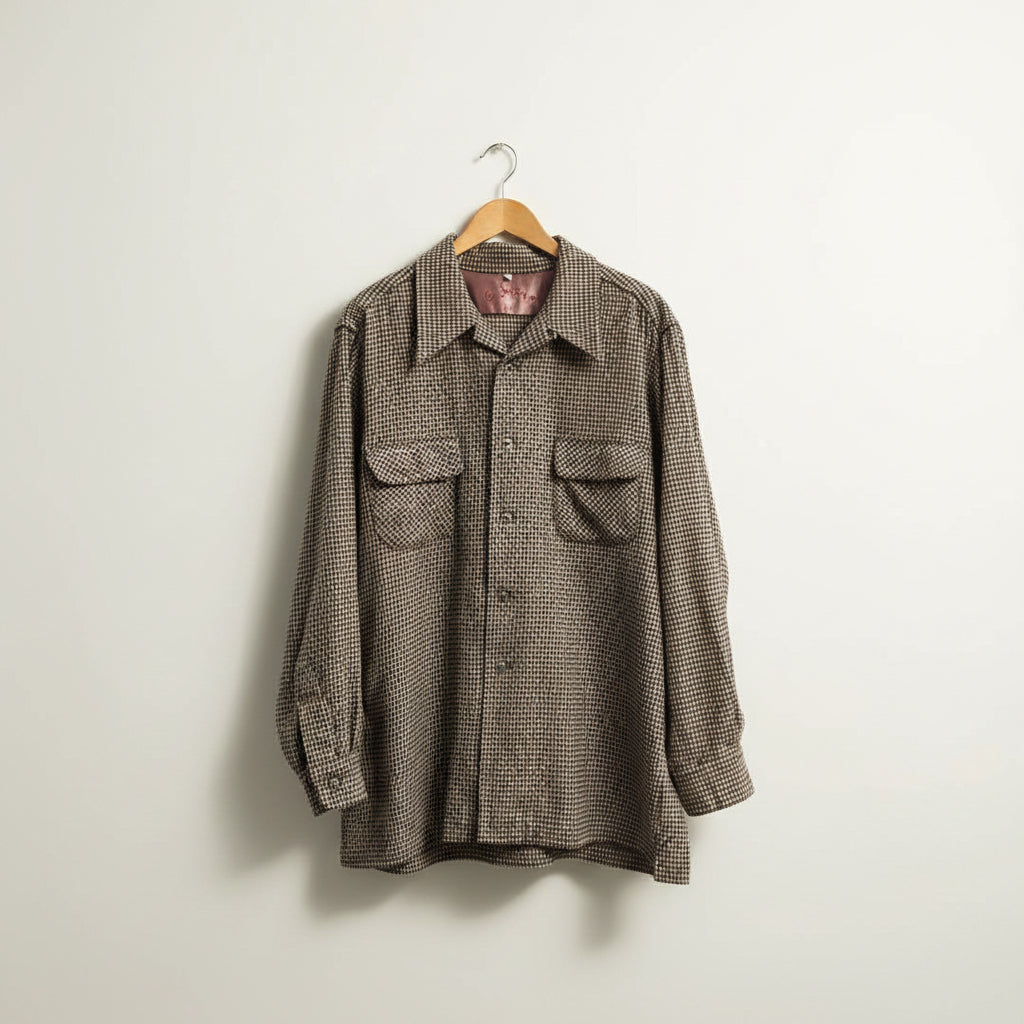 C. Joseph NY Vintage Button Up Wool Herringbone Tan/Black Men’s Size XL