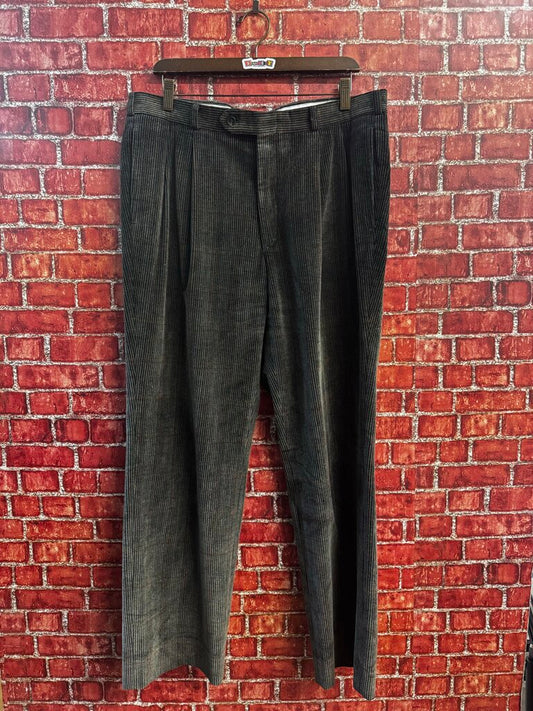 Berle Vintage Trousers Plaid Corduroy Dark Green