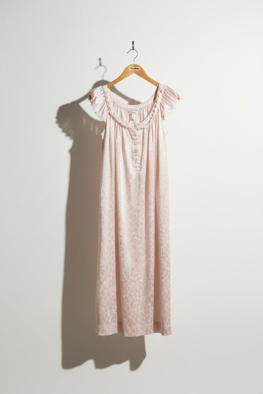 Vintage Oscar De La Renta Slip Dress Pink Floral Size S
