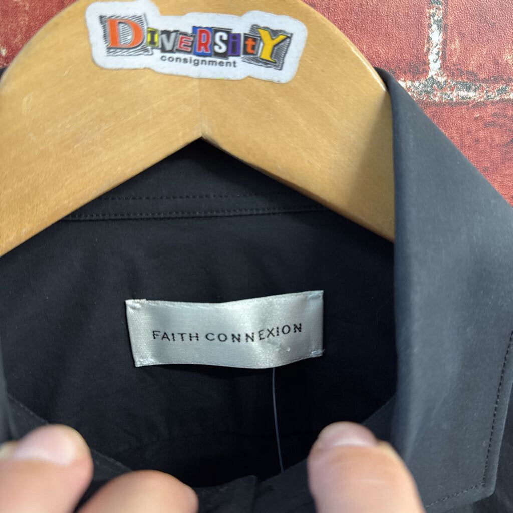 Faith Connexion Black Button Up Size S