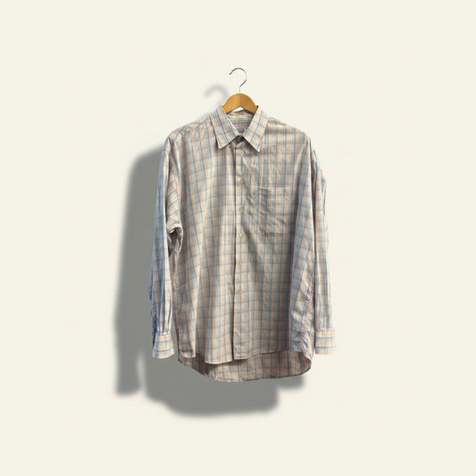 Burberry London Pink & Blue Plaid Button Down Men’s Size L