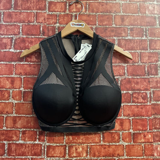 Victoria's Secret x Balmain Bra Top Mesh Black/Tan Size 34DDD
