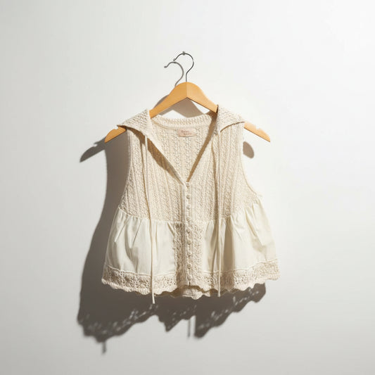 Camila Coelho Beige Knit Sleeveless Top Ladies Size S