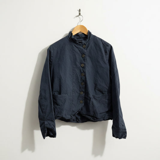 Aequamente Blue Linen Jacket Ladies Size XS