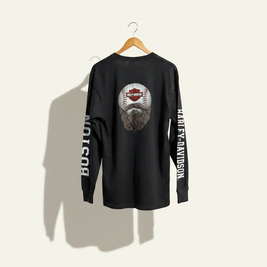Harley Davidson LS Tee Boston Black/White Men’s Size L