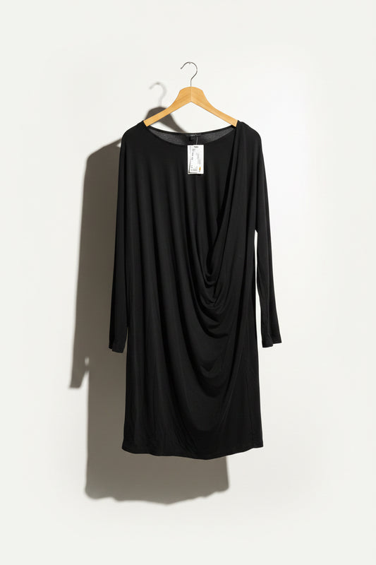 COS Midi Dress Long Sleeve Flowy Bottom Navy Size L
