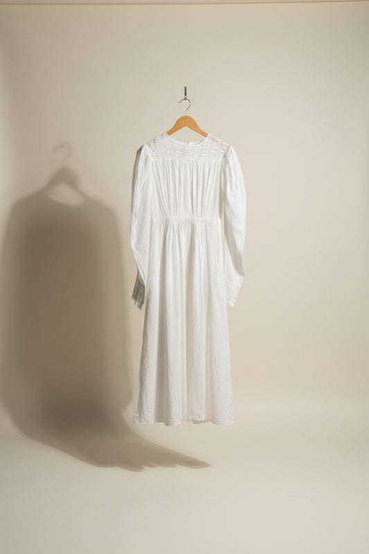 Vintage Maxi Dress AS-IS Sheer Long Sleeve White